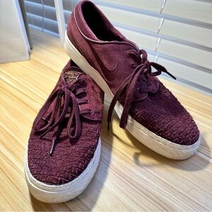 ⭐️⭐️ Nike Mens SB Stefan Janoski Maroon Suede Skate Shoes Size 10 Skateboarding